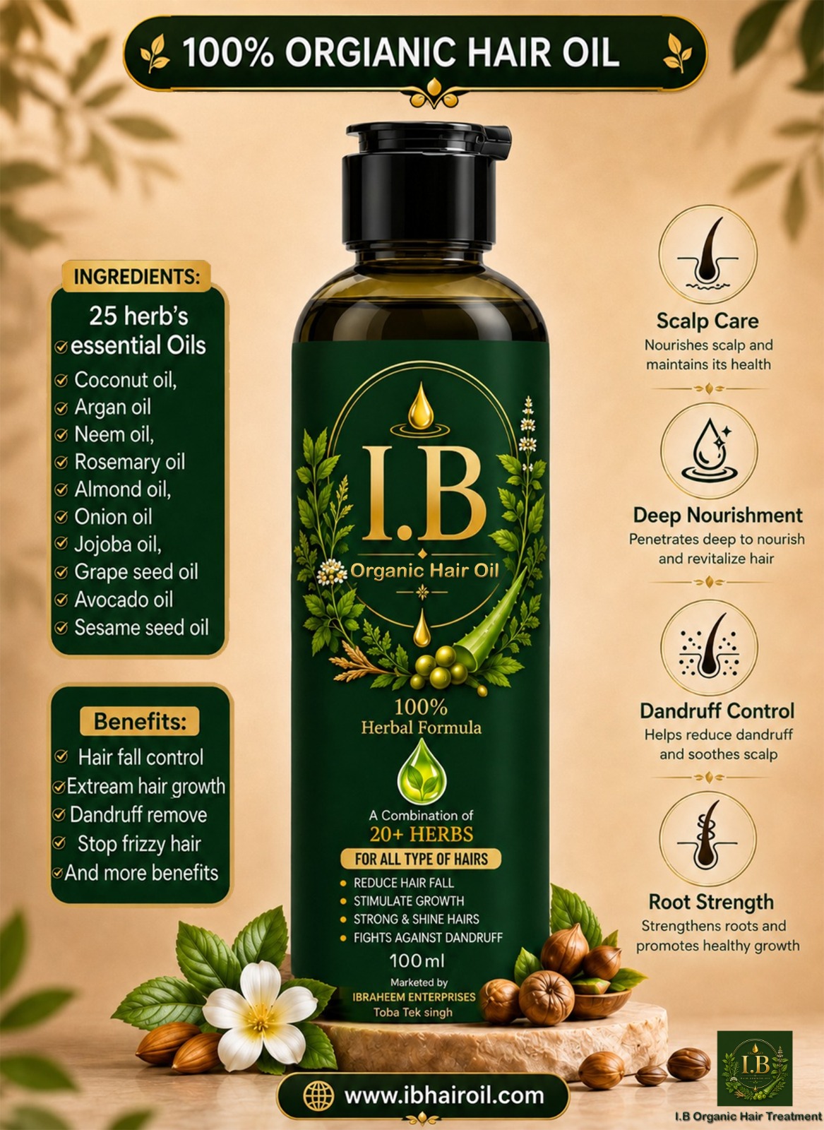 IB Hair Growth Organic's Oil Bottle