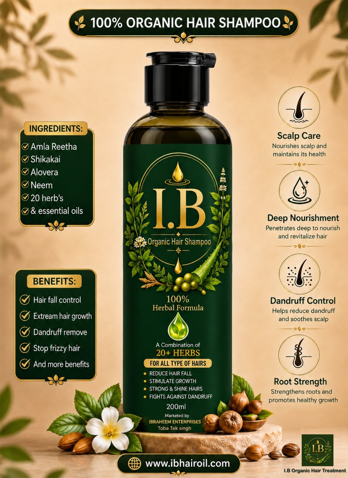IB Organic Hair Growth Shampoo Bottle